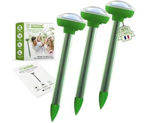 ISOTRONIC® Chasse Taupe Solaire, Dissuasif Efficace Contre Les Taupes, Les Souris - Répulsif à Haute fréquence, 3 pièces