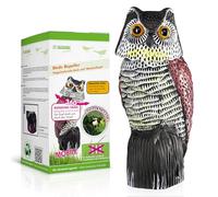ISOTRONIC Leurre de Hibou pour la Lutte Contre Les Oiseaux - Effaroucheur d'oiseaux réaliste avec tête oscillante - Répulsif à Pigeons pour Jardin, Balcon et verger - Effaroucheur à Pigeons (1 pièce)