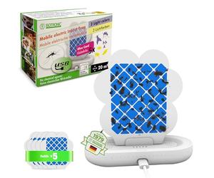 ISOTRONIC Piège à insectes volants mobile pour l'intérieur, avec lumière d'insectes à insérer, piège à mites, sans odeur, appareil + recharges (piège à insectes mobile, 1 lot)
