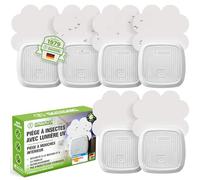 ISOTRONIC Piège à Moustiques avec Prise - Contre Moustiques, Mouches & Mites - Avec Lumière UV & Film Adhésif - Protection Silencieuse Intérieur - Portée Efficace 20m² - Lot de 6