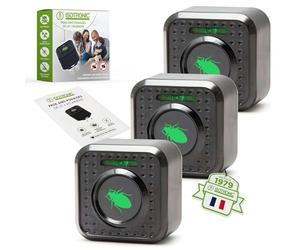 ISOTRONIC® Prise insectifuge contre les Punaises de lit et les Acariens - Prise anti Acariens à Ultrason contre Insectes 230V, 3 pièces