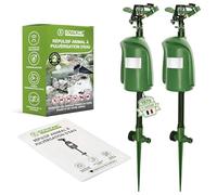 ISOTRONIC Répulsif Jet d'eau Contre Chats, hérons et martres - Dissuasion avec détecteur de Mouvement 120° et Rayon réglable - Protection Efficace pour Jardin et Bassin - 2 pièces Haute Performance