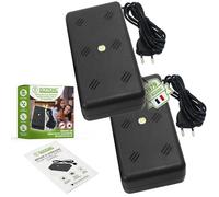 ISOTRONIC Répulsif martres avec LED Clignotante et ultrasons - Protection pour Grenier, Garage et Maison - Dissuasion Souris et Rats - Portée Efficace 50 m² - 2 unités pour Une sécurité maximale