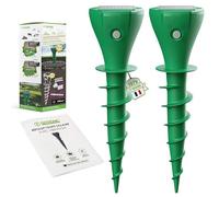 ISOTRONIC Répulsif Solaire Contre Les Taupes, Les campagnols et Les Serpents - Répulsif avec Picot de Sol pour Le Jardin - Portée Efficace de 700 m² (2 pièces)