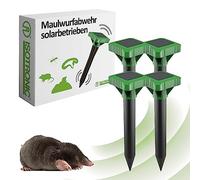 ISOTRONIC Répulsif Solaire Contre Les Taupes, Les campagnols et Les Serpents - Répulsif avec Picot de Sol pour Le Jardin - Portée Efficace de 700 m² (4 pièces)