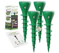 ISOTRONIC Répulsif Solaire Contre Les Taupes, Les campagnols et Les Serpents - Répulsif avec Picot de Sol pour Le Jardin - Portée Efficace de 700 m² (4 pièces)