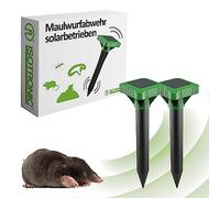 ISOTRONIC Répulsif Solaire Contre Les Taupes, Les campagnols et Les Serpents - Répulsif avec Picot de Sol pour Le Jardin - Portée Efficace de 700 m² (2 pièces)