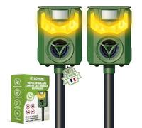 ISOTRONIC Répulsif Solaire pour ratons laveurs, Cerfs, Renards et sangliers - Répulsif pour Animaux Sauvages avec fréquence et lumière de Flamme - Dissuasion Efficace (2 pièces)