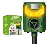 ISOTRONIC Répulsif Solaire pour ratons laveurs, Cerfs, Renards et sangliers - Répulsif pour Animaux Sauvages avec fréquence et lumière de Flamme - Dissuasion Efficace (1 pièce)