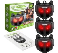 ISOTRONIC Répulsif Solaire ratons laveurs, Cerfs, Renards et sangliers - Protection Animaux Sauvages avec LED Rouge - Dissuasion Efficace portée 40 m² - 3 unités pour Jardin et extérieur - Sécurisé