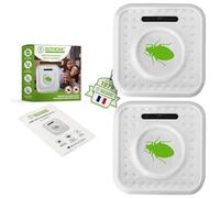 ISOTRONIC Répulsif ultrasons acariens et punaises de lit - Protection à Piles sans Produits Chimiques - Portée Efficace 30 m² - Lot de 2 pièces pour Matelas, Chambre et canapé - sans Odeur ni Poison