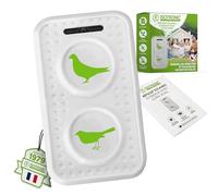 ISOTRONIC Répulsif ultrasons Oiseaux et Pigeons - À Piles pour Balcon, Toit et Jardin - Éloigne moineaux, goélands et Corbeaux - Portée 50 m² - Lot de 2 unités pour Une Protection Efficace et Mobile