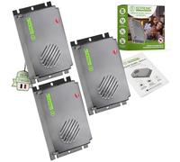 ISOTRONIC Répulsif ultrasons souris et rats - Anti-nuisibles pour grenier, cave, garage et jardin - Protection efficace sans poison ni piège - Portée de 40 m² - Lot de 3 unités - Intérieur & extérieur