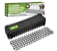 ISOTRONIC Tapis Anti-épines Contre Chats, martres et Chiens - Protection pour Jardin, Arbres, Maison et Voiture - Grillage Anti-griffures modulable - Surface 1,5 m² - Lot de 24 pièces Robustes