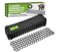 ISOTRONIC Tapis Anti-épines Contre Chats, martres et Chiens - Protection pour Jardin, Arbres, Maison et Voiture - Grillage Anti-griffures modulable - Surface 0,75 m² - Lot de 12 pièces Robustes
