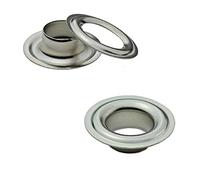 ISTA TOOLS Lot de 125 œillets DIN 7332 - Norme allemande - Taille : 16 mm - En acier inoxydable V2A - Idéal pour bâches, bannières, auvents (œillets auto-taraudeuses) - Avec contre-rondelles pour les