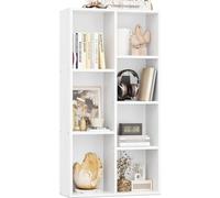 iSunirm Bibliothèque, Etagère de Rangement Ouverte à 7 Cubes,Étagère pour Bureau, Salle de séjour et Chambre,48 x 24 x 106 cm,Blanc