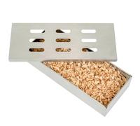 ITA Boîte de Fumage en Acier Inoxydable - Boîte Fumeur Universelle pour Aromatiser au Fumée sur Barbecue à Gaz, Charbon et Grille Sphérique avec Copeaux de Fumage et Pellets de Bois