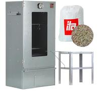 ITA Fumoir 7000 - Ensemble Smoker avec Table - Armoire à Fumée avec Fenêtre & Thermomètre - Acier Alliage - Qualité UE, Direct du Fabricant - 81 cm avec 3 Étages