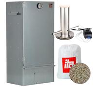 ITA Fumoir 7005 - Kit fumoir avec générateur de fumée - Armoire avec thermomètre - Acier inoxydable - Qualité UE - Directement du fabricant - 81 cm avec 3 étages