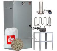 ITA Fumoir Électrique 7001 - Set Smoker avec chauffage, table, générateur de fumée - Armoire à fumage avec thermomètre - Acier allié - Qualité UE, Direct fabricant - 81 cm avec 3 niveaux