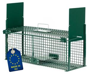 ITA Piège vivant 5067 61 x 23 x 21 cm - Piège résistant aux intempéries et fiable pour rats, martres, loirs et animaux de taille similaire - Piège à rats et à martres - Entièrement monté, protection a