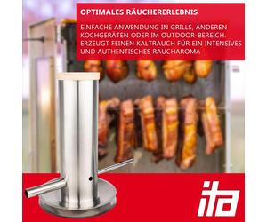 ITA Premium Générateur de fumée froide en acier inoxydable - Générateur de fumée pour fumoirs Fumoir - Générateur de fumée pour le fumage à froid de poisson, viande, fromage
