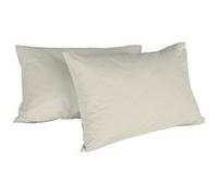 Italian Bed Linen 8058575002877 Paire de Taie D'Oreiller Uni Coton Crème-100 % Coton-52 x 82 x 1 cm Crème G