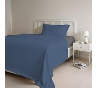 Italian Bed Linen CL-NC-avio/fumo-1P Natural Color ensemble de draps de lit, avio/Gris foncé, Single, 100 % Coton