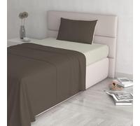 Italian Bed Linen CL-NC-marrone/panna-1P Natural Color ensemble de draps de lit, Marron/Crème, Single, 100 % Coton