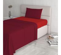 Italian Bed Linen CL-NC-rosso/bordeaux-1P Natural Color ensemble de draps de lit, Rouge/bordeaux, Single, 100 % Coton
