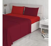 Italian Bed Linen CL-NC-rosso/bordeaux-2P Natural Color ensemble de draps de lit, Rouge/bordeaux, Double, 100 % Coton