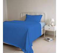 Italian Bed Linen CL-NC-royal/azzurro-1P Natural Color ensemble de draps de lit, royal/Bleu clair, Single, 100 % Coton