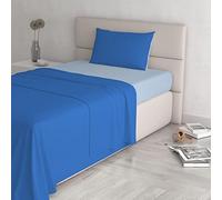 Italian Bed Linen CL-NC-royal/azzurro-1PM Natural Color ensemble de draps de lit, royal/Bleu clair, Small double, 100 % Coton