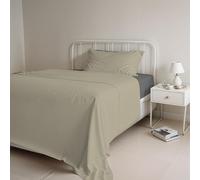 Italian Bed Linen CL-NC-tortora/fumo-1P Natural Color Ensemble de draps de lit, Tourterelle/Gris foncé, Single, 100 % Coton