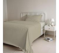 Italian Bed Linen CL-NC-tortora/panna-1P Natural Color ensemble de draps de lit, Gris tourterelle/Crème, Single, 100 % Coton