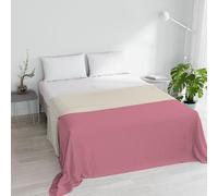 Italian Bed Linen Couette d'été en Microfibre, Rose/crème, 250 x 250 cm