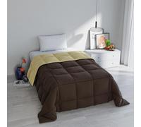 Italian Bed Linen Couette d'hiver Elegant Deux Tons, Marron/Crème, 170x260 cm