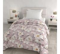 Italian Bed Linen Couette d'hiver Infinity, sans Repassage, Made in Italy | Couette pour Lit 1 Place, 170x260 cm, 100% Microfibre Imprimée, Garnissage 300 g, Couverture d'Hiver, Roses