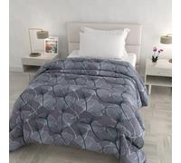 Italian Bed Linen Couette d'hiver Infinity, sans Repassage, Made in Italy | Couette pour Lit 1 Place, 170x260 cm, 100% Microfibre Imprimée, Garnissage 300 g, Couverture d'Hiver, Ginko Grey