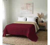 Italian Bed Linen Couvre-lit d'été 260 x 270 cm Bordeaux/Crème