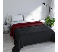 Italian Bed Linen Couvre-lit d'été 260 x 270 cm Gris/Bordeaux