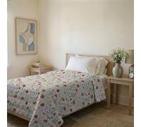 Italian Bed Linen Couvre-lit matelassé d’été Ligne Karma Made in Italy en Microfibre Douce imprimée - Couette Printemps-été mi-Saison - Printemps, Simple 160x240 cm