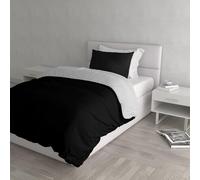 Ensemble housse de couette Couleur naturelle : 200 x 200 cm / Noir et gris clair