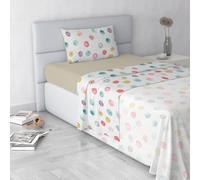 Italian Bed Linen Fashion Parure de lit en Microfibre, Ensemble de draps Made in Italy, Balloon, 1 Place