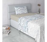 Italian Bed Linen Fashion Parure de lit en Microfibre, Ensemble de draps Made in Italy, Jakarta, 1 Place et demie