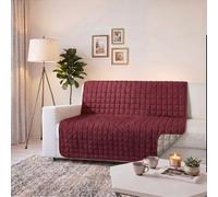 Italian Bed Linen Housse de canapé Fascia Elegant sans Repassage - Waterproof - Protection canapé 125x190 cm en Microfibre matelassée et rembourrée - Lavable - Bordeaux/Panna