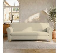 Italian Bed Linen Housse de canapé “Leslie”, 95% Polyester + 5% élastomètre, Crème, 3 Places