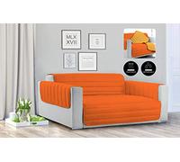 Italian Bed Linen Housse de canapé matelassée Sogni‿e Capricci - Imperméable - Orange/Jaune - 1 Place