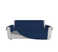 Italian Bed Linen Housse de canapé matelassée Tendance, Bleu foncé/Gris Clair, 3 Places